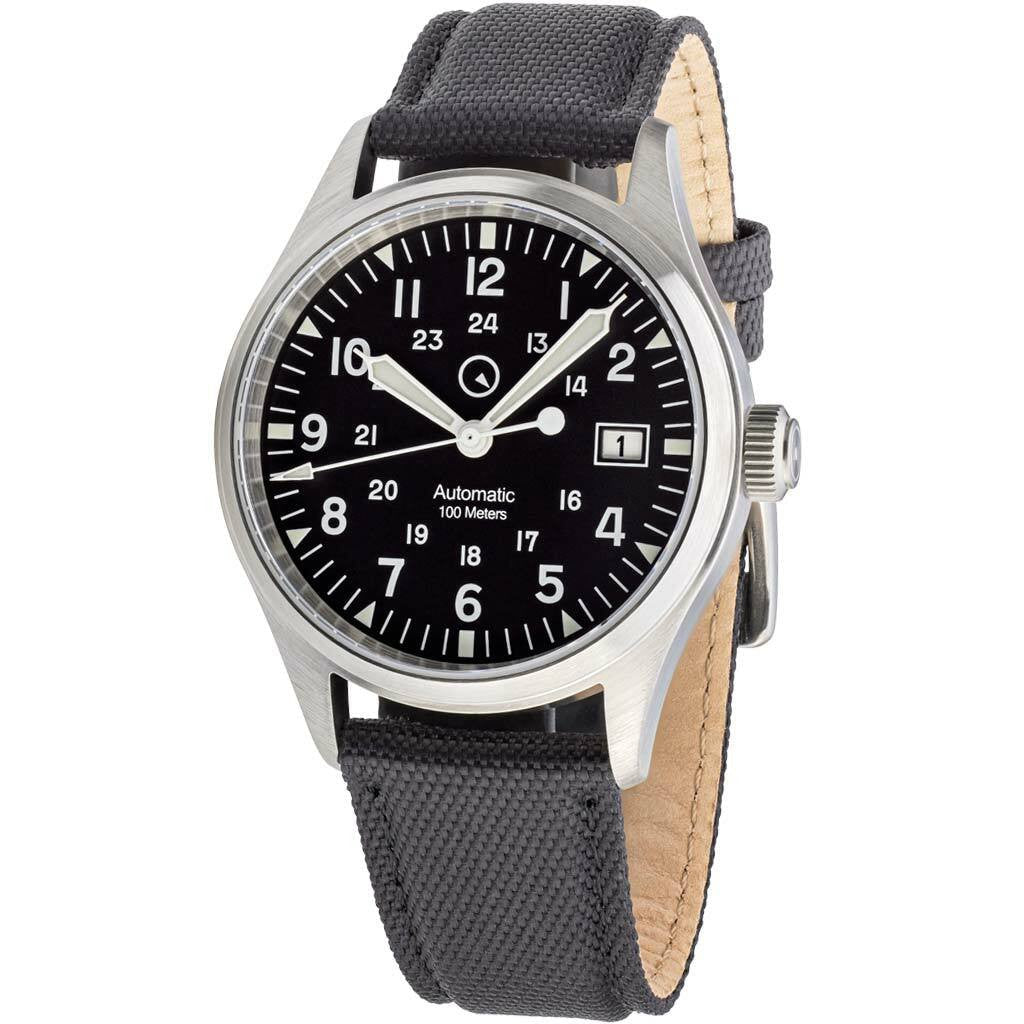 Islander Mitchel Automatic Field Watch with Nylon Weave Strap and an AR Sapphire Crystal