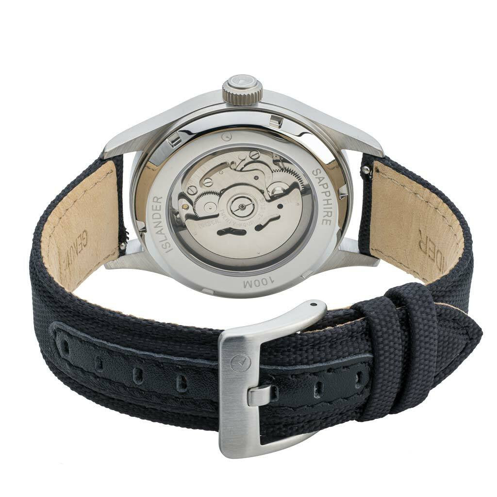 Islander Mitchel Automatic Field Watch with Nylon Weave Strap and an AR Sapphire Crystal
