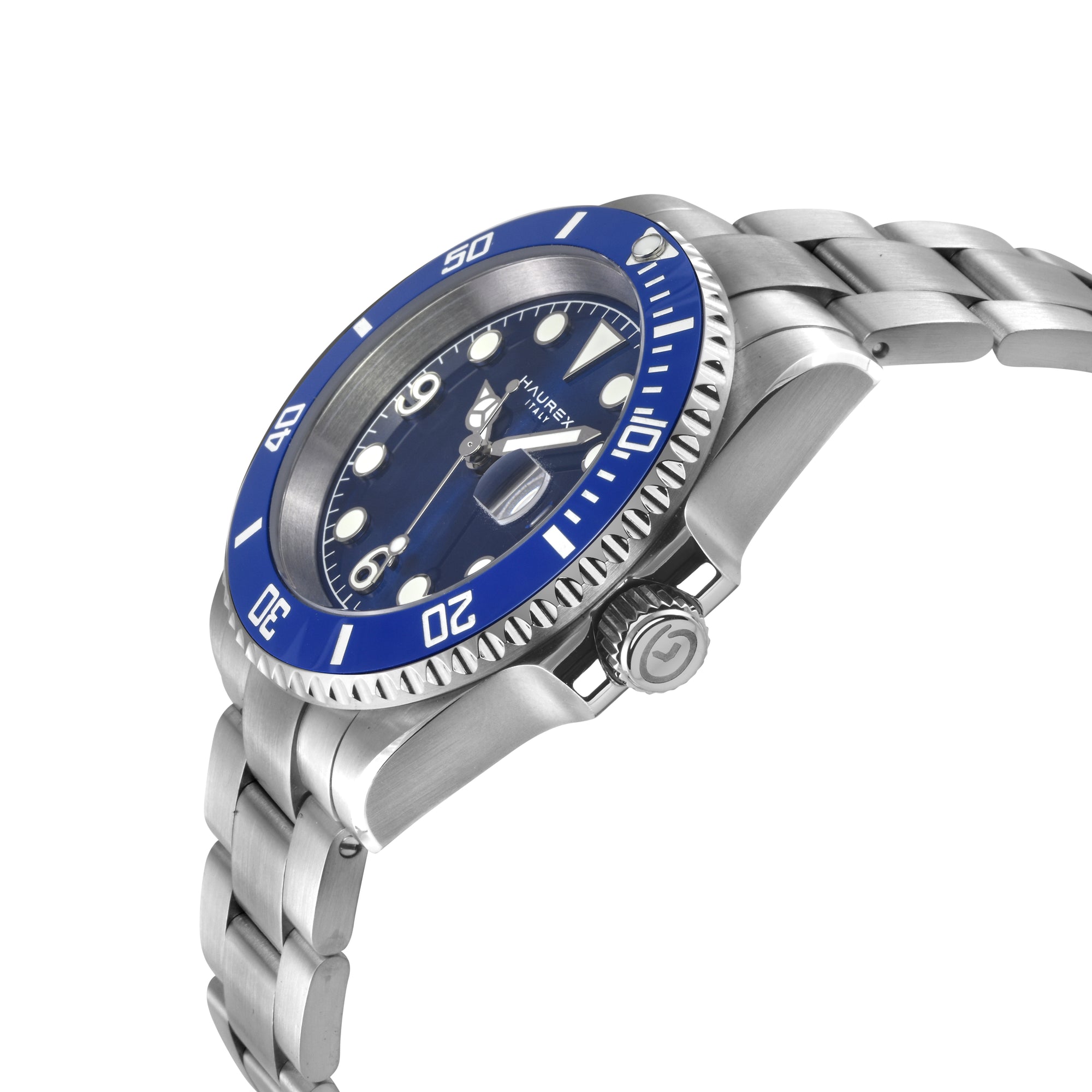 Haurex Italy Barracuda (316L Case, Blue Sunray Dial, Ceramic Bezel, 316L Stainless Steel Bracelet)