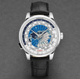 Heritage 112308 / Silver / Blue World Map | Silver / Blue World Map Dial