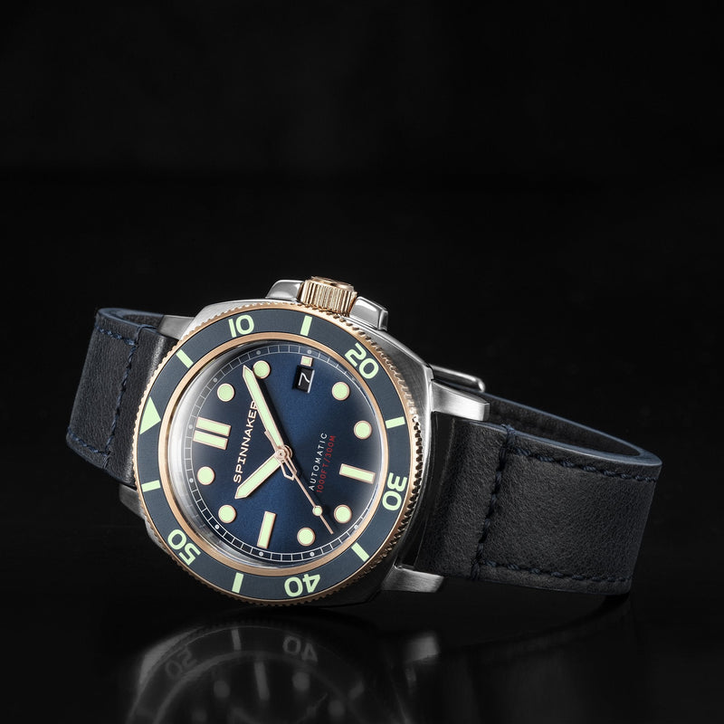Spinnaker Hull Diver Automatic Blue / Leather | Blue Dial