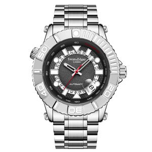 Geometric Racer Automatic Multi-Level Grey Geometric Dial / Silver Stainless Steel Bracelet Gray Dial