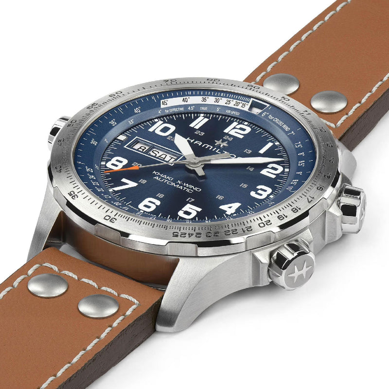 Khaki Aviation Blue / Leather | Blue Dial