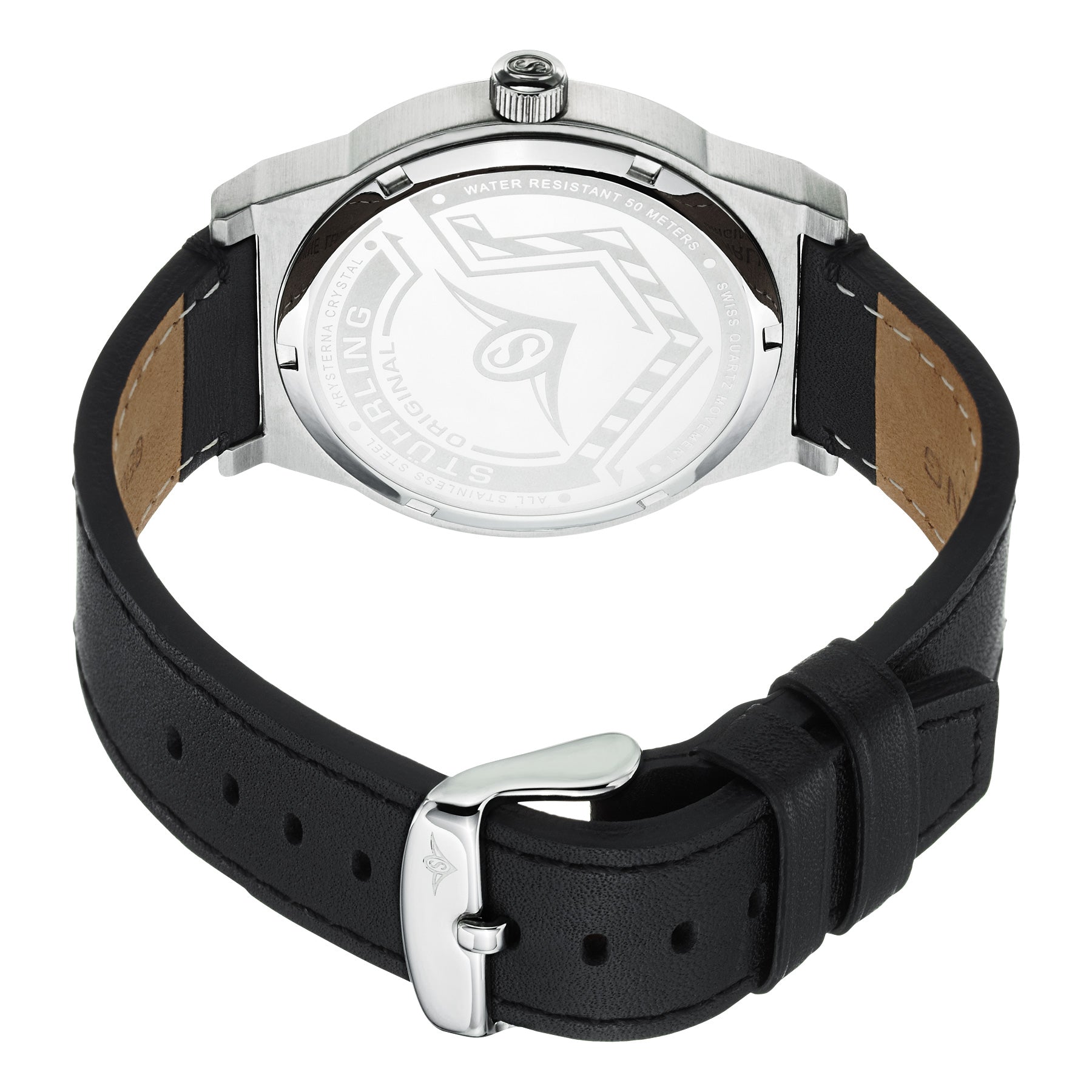 Aviator Black/Leather/White Dial/Silver Case | White Dial