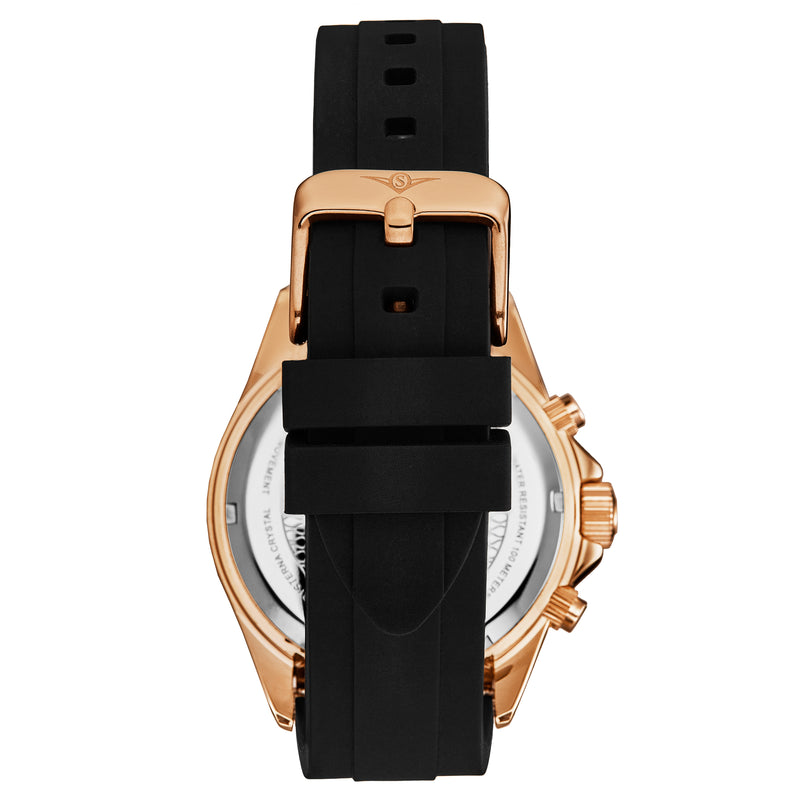 Vanguard Elite Navigator 42mm Chronograph Watch Black/Rose | Black Dial