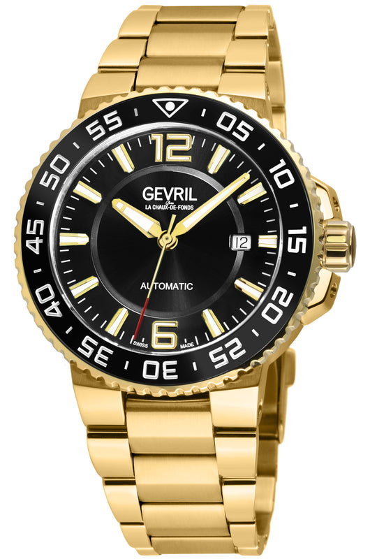 Riverside Swiss made Automatic Sellita SW200, Ceramic Rotating Bezel, Black | Black Dial