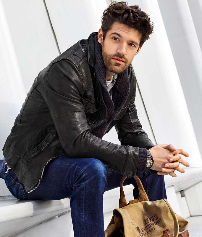 Atrium 3942 Automatic 42mm Skeleton Black/Leather | Black Dial