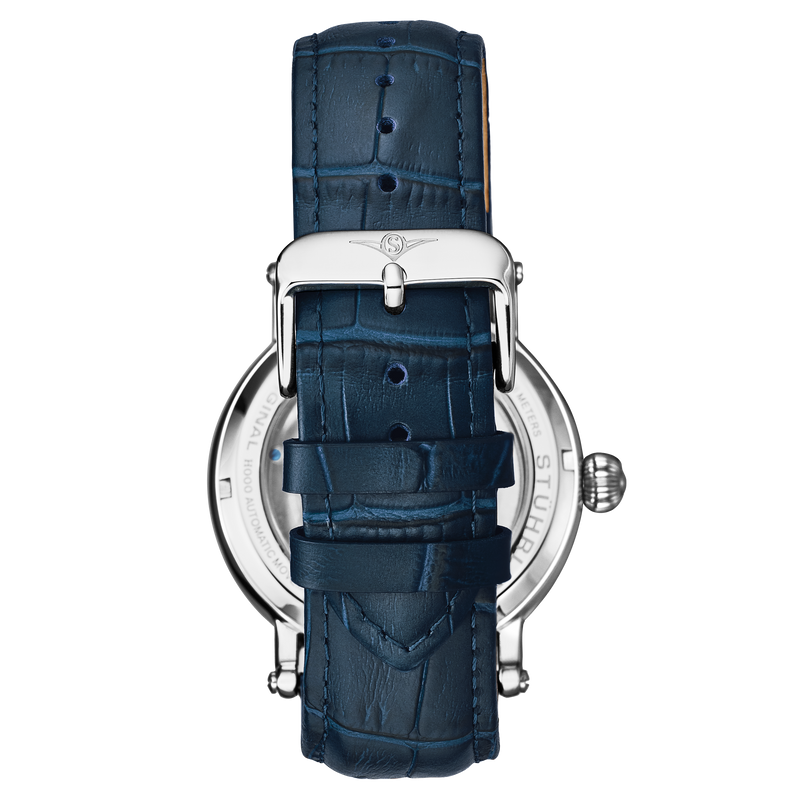 Legacy Silver case/Leather strap/ Brass Dial | Blue Dial