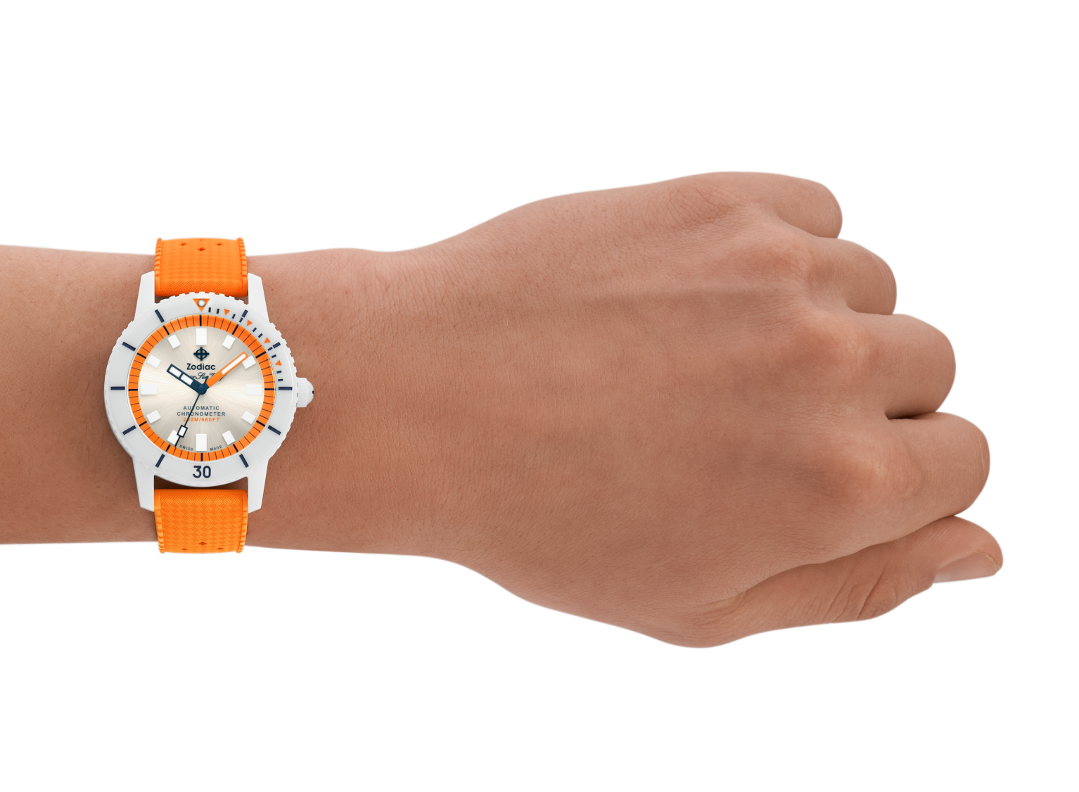 Super Sea Wolf Ceramic Silver / Orange Silver Dial