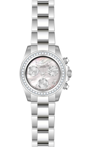 Elite Diamond Mother-Of-Pearl Dial Silver Stainless Steel Bracelet 38mm Mother-of-Pearl Dial