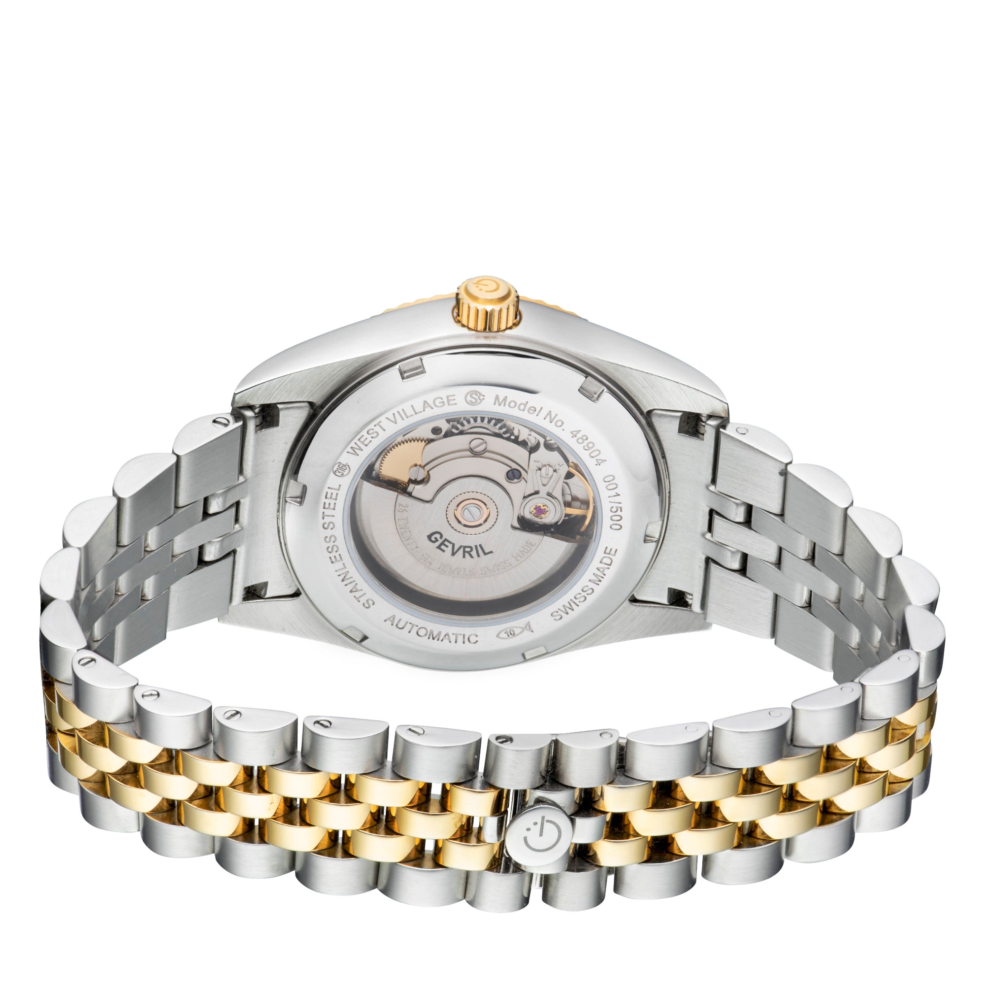West Village Gevril Sellita Automatic SW200 Swiss Made fluted bezel watch