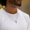 Stone Cross Pendant Sapphire