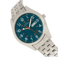 Gann Bracelet Watch w Day/Date Silver/Teal | Blue Dial