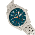 Gann Bracelet Watch w Day/Date Silver/Teal | Blue Dial