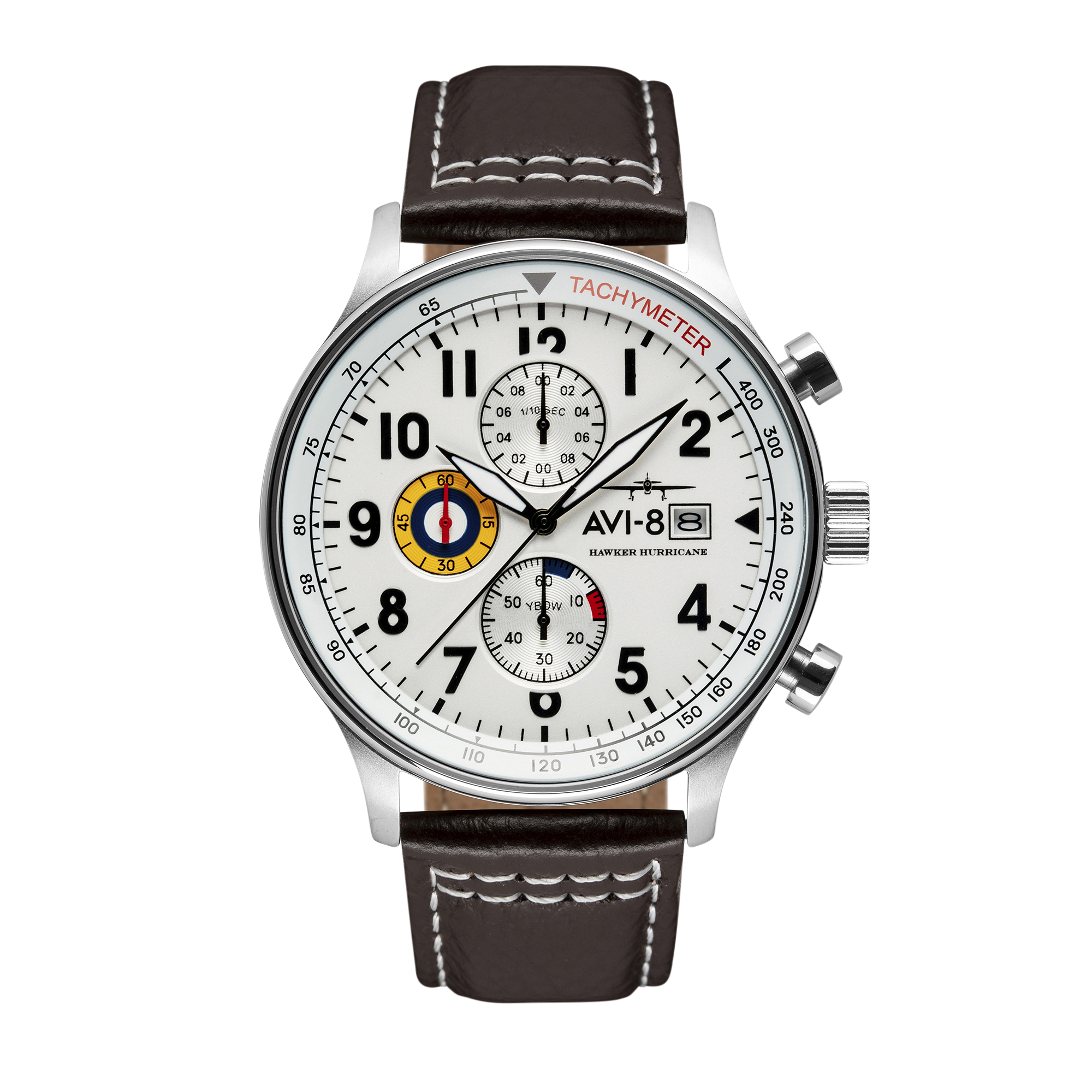 Hawker Hurricane Classic Chronograph White / Leather | White Dial