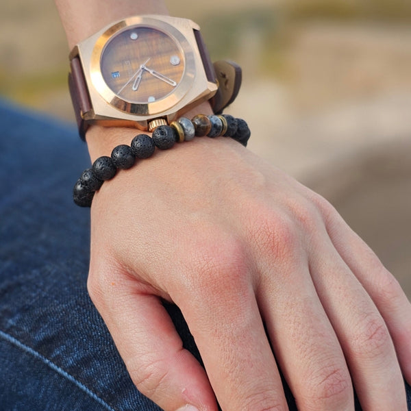 STONED COLLECTION TIGERS EYE | Brown Dial