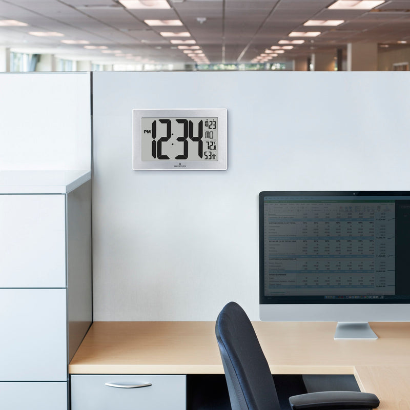 Self-Setting, Self-Adjusting, Wall Clock w/ Stand & 8 Time Zones atomic-self-setting-self-adjusting-wall-clock-w-stand-8-timezones