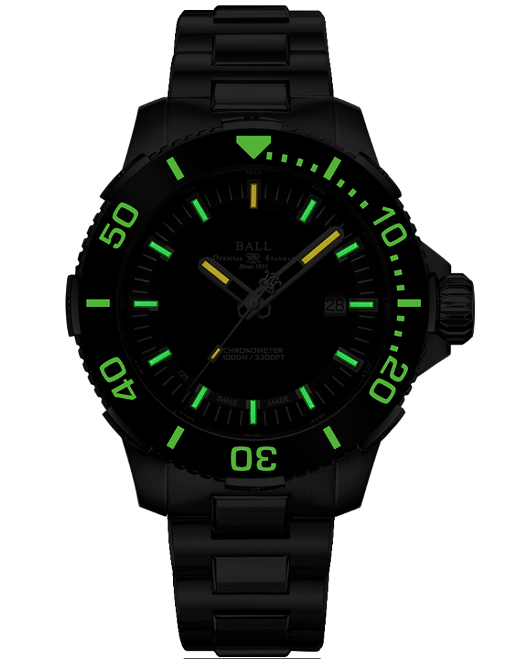 Engineer Hydrocarbon DeepQUEST Ceramic Black | Black Dial