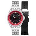 Pista Automatic Black & Red / Stainless Steel Black Dial