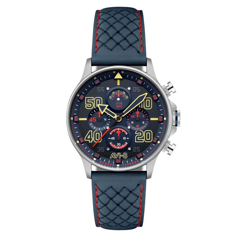 Coningham Chronograph Blue / Leather Blue Dial