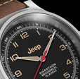 41mm JEEP WILLYS VINTAGE OFFICER'S MECHANICHAL COLOUR: SS/HERITAGE 3PC CRAZY HORSE LEATHER JEEP GPM | Black Dial