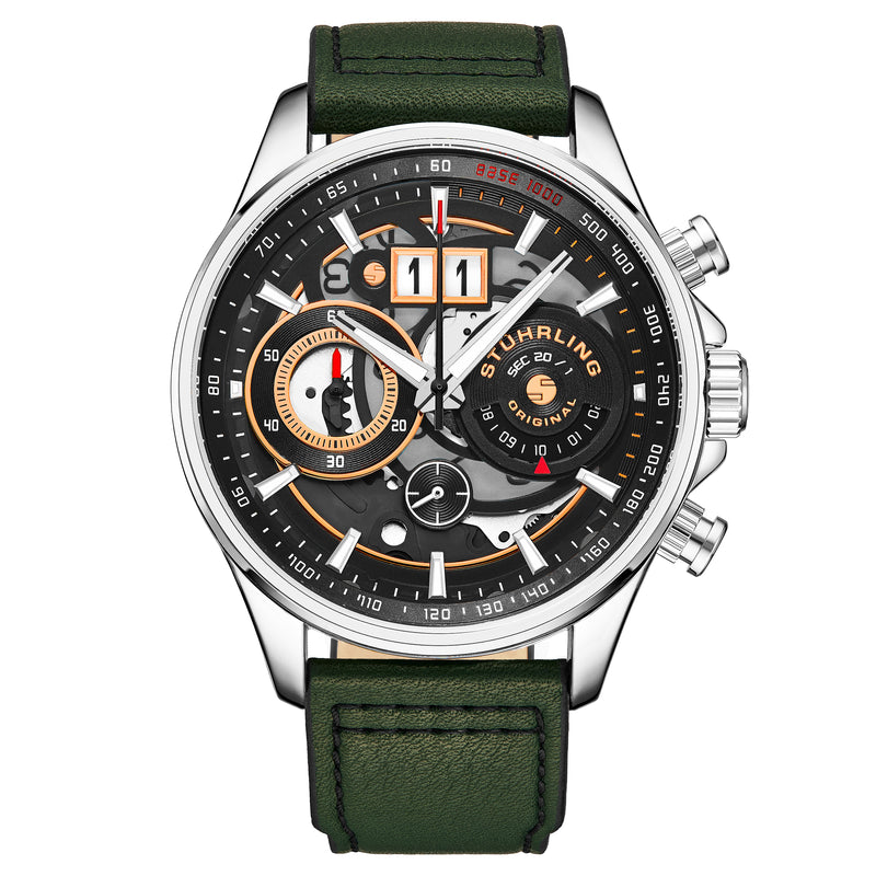 Aviator Green/Leather | Black Dial