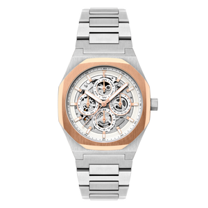 Discovery Drake Triple Calendar Skeleton Automatic White & Rose Gold / Stainless Steel | White Dial