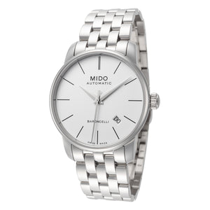 Baroncelli 38mm / White / Silver White Dial