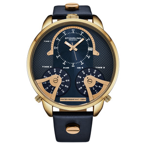 TerraTime Triple-Time Quartz 50mm Blue/ Rose Gold | Blue Dial