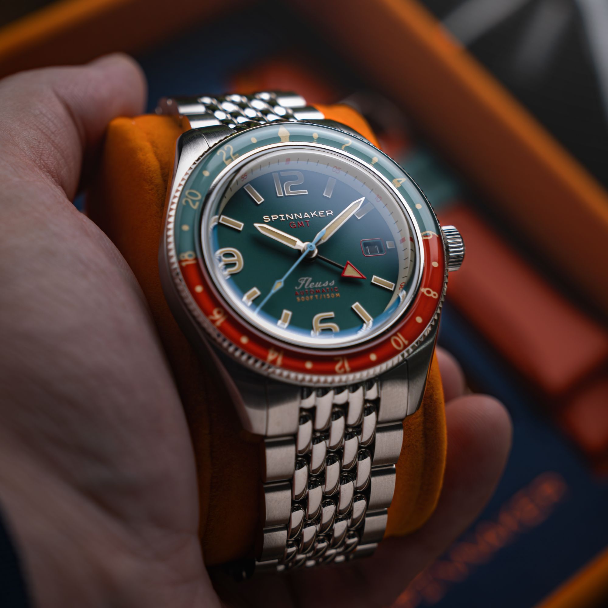 Spinnaker Fleuss GMT Automatic Green / Stainless Steel | Green Dial