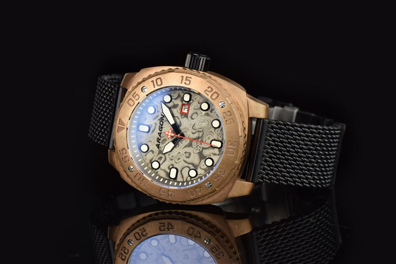 Parma 2 Bronze Damascus Swiss ETA 2824 45mm - Damascus