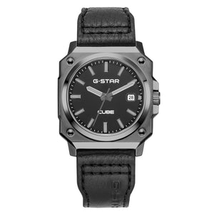 Cube Black Dial / Black Leather Strap Black Dial