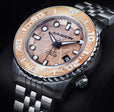 EVO Meteorite Swiss Automatic Limited Edition Titanium Damascus Bezel - Copper
