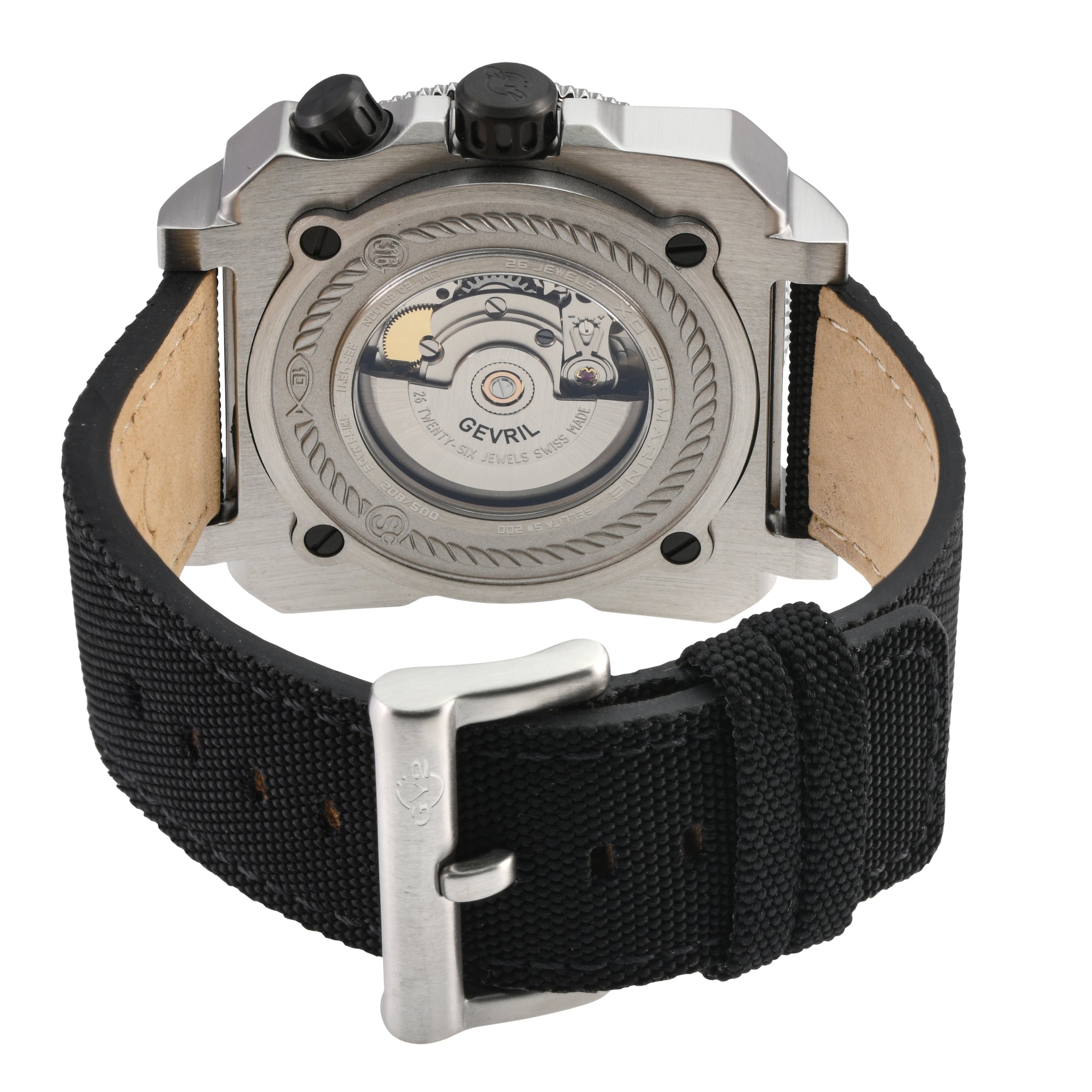 XO small Swiss Made SW200  inner and outer rotating bezel, metal band  Black silver | Black Dial