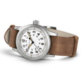 Khaki Field White / Leather | White Dial
