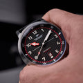 Camogli Automatic Black / Black & Red Leather | Black Dial