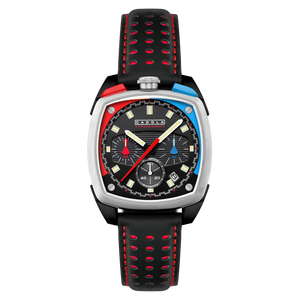 Taurus Chronograph Black / Genuine Leather | Black Dial