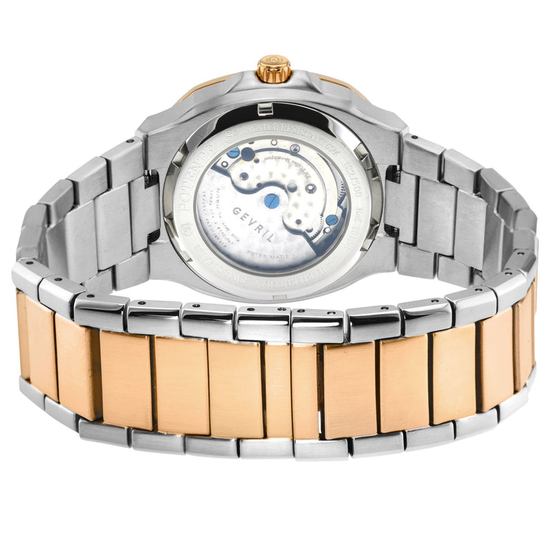 Potente Silver/White, Two toned IPRG band, Swiss Automatic Dress Watch | White Dial