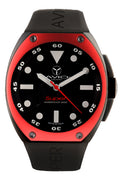 Avio Black, IP Black Rubber red bezel | Black Dial
