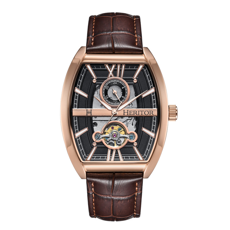Masterson w/ 24 Hour Hand Brown / Rose Gold Black Dial