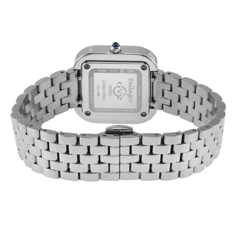 Bellagio GV2 Women's Diamond Swiss Quartz Watch, Silver/White dial 8 Diamonds, Bracelet White Dial
