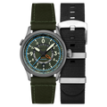Wingman Worldtimer GMT Automatic Green / Green Leather | Green Dial