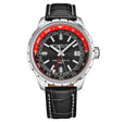 Global Voyager GMT 42mm World Timer Watch Black/Red | Black Dial