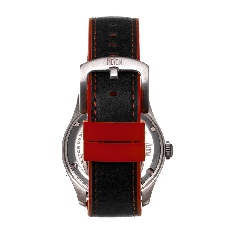 Elijah Automatic Watch W/Date Black/Red | Black Dial