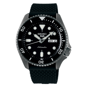 5 Sports SKX - Unidirectional Bezel Black Dial / Black Silicone Strap Black Dial