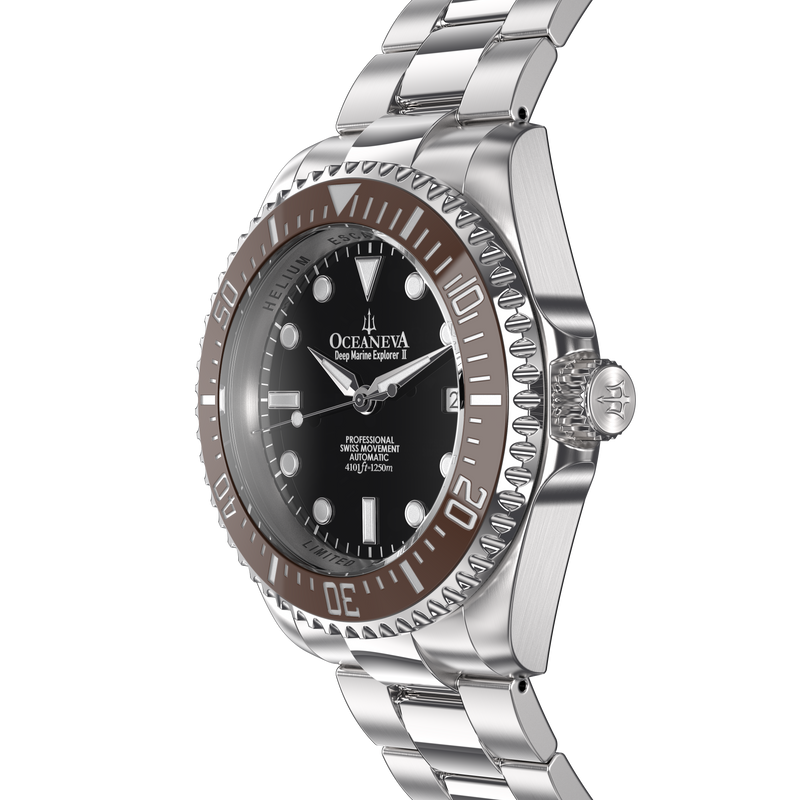 Deep Marine Explorer II Swiss Automatic Brown Bezel| Black Dial