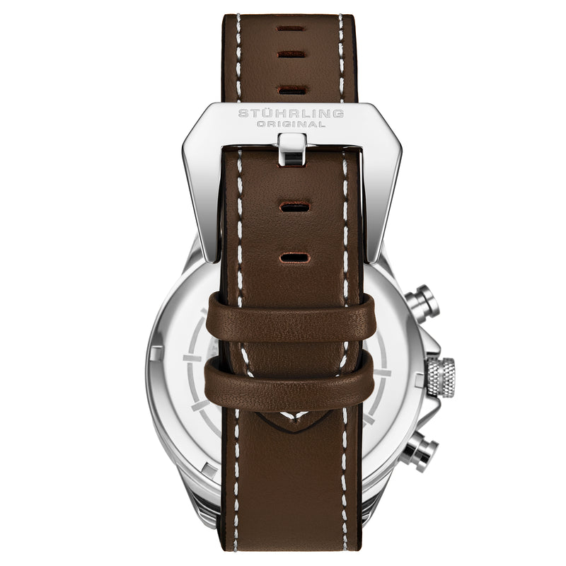 Aviator Quartz Brown/Leather | Black Dial