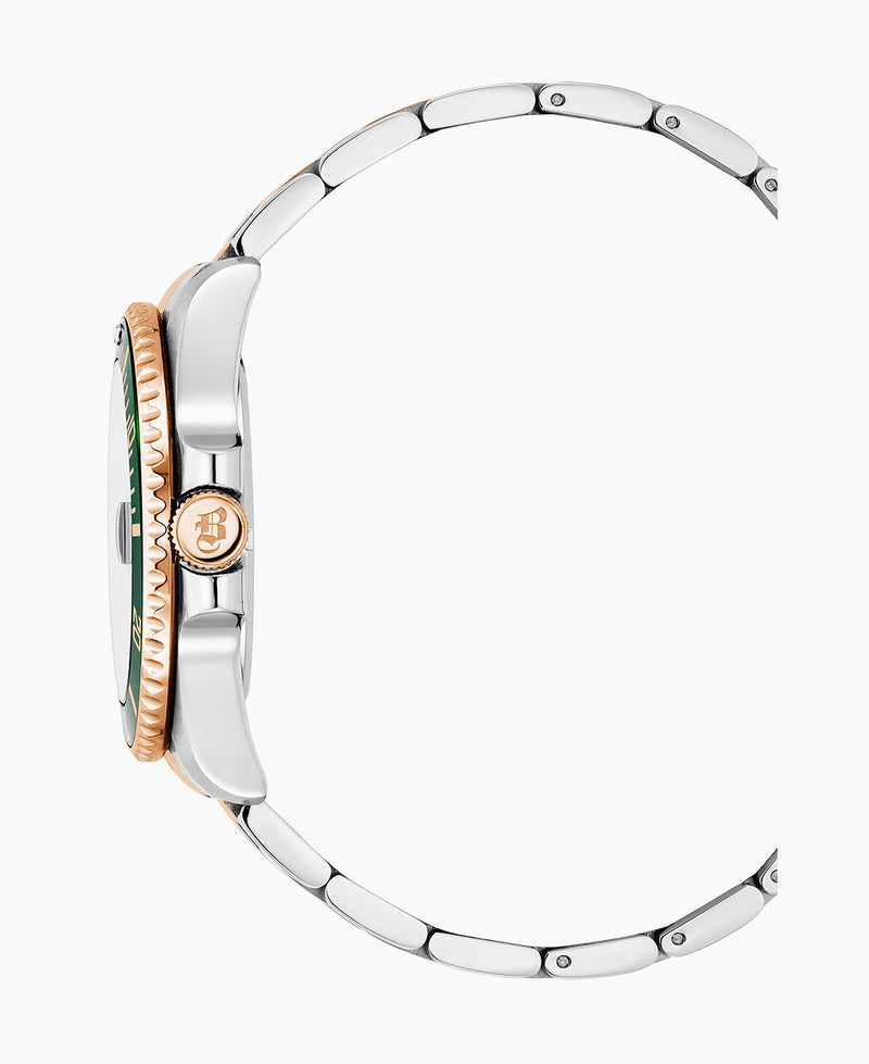 Pro Scuba 43mm Green dial, bicolor rose-stainless steel bracelet, unidirectional rotating bezel Green Dial