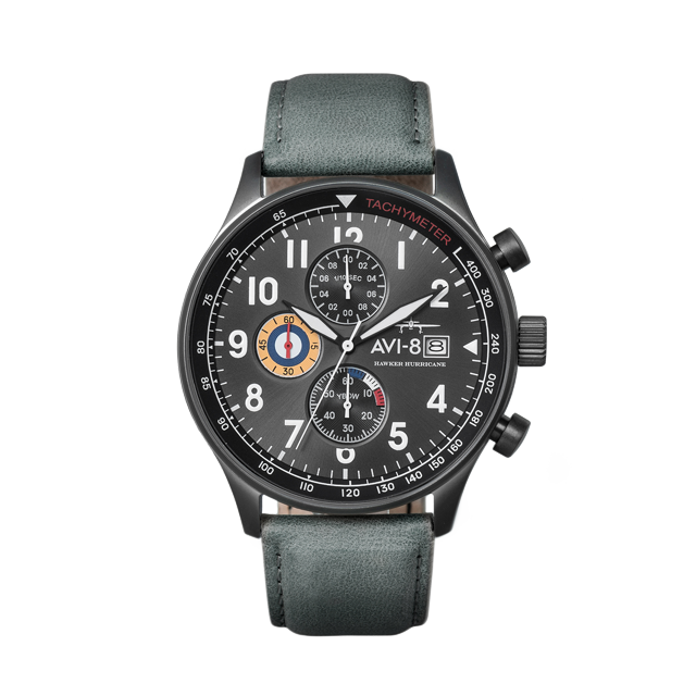 Hawker Hurricane Classic Chronograph Gray / Leather | Gray Dial