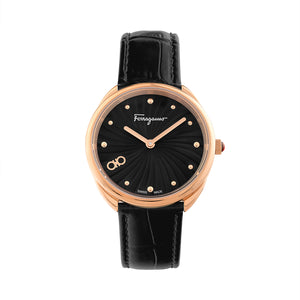 Cuir 34mm / Black / Black | Black Dial